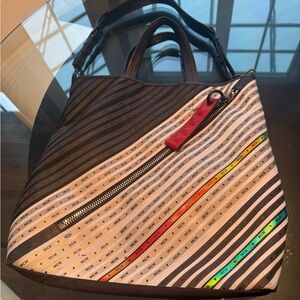 MCM Multicolor Striped Tote - maybe used once
